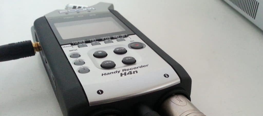 Podcast equipment: the recorder, a zoom h4n